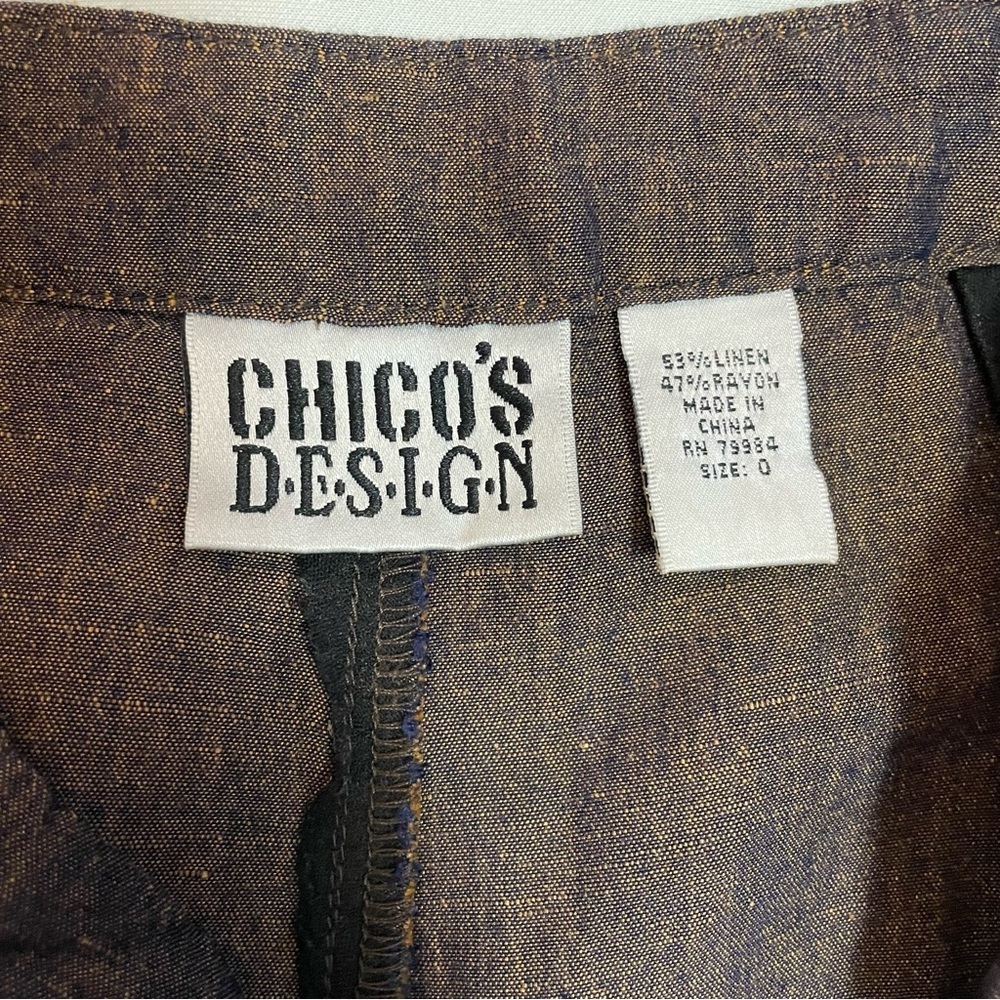 Chico's Design Linen Blend Brown Capri Pants Size 0 US S - Picture 5 of 6
